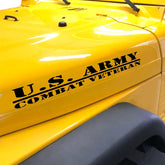 Hood Army Custom Combat Veteran Marines Corp Sticker Compatible Trucks Decals Vinyl JK TJ YJ CJ Pair Color - Brands Distributor